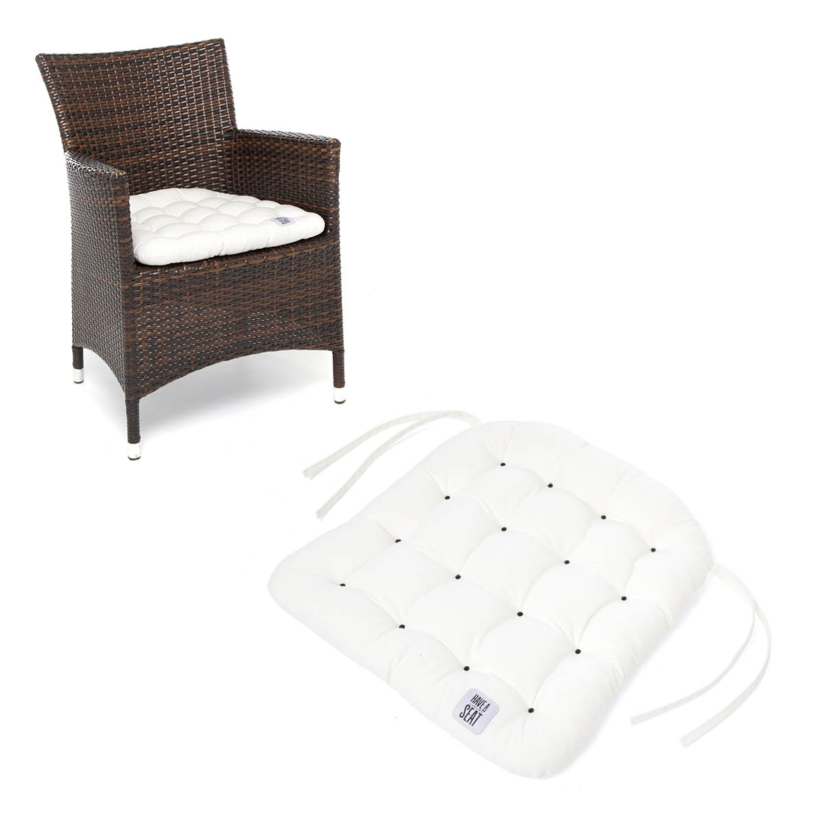 Cuscino da seduta 48x46 cm | Bianco