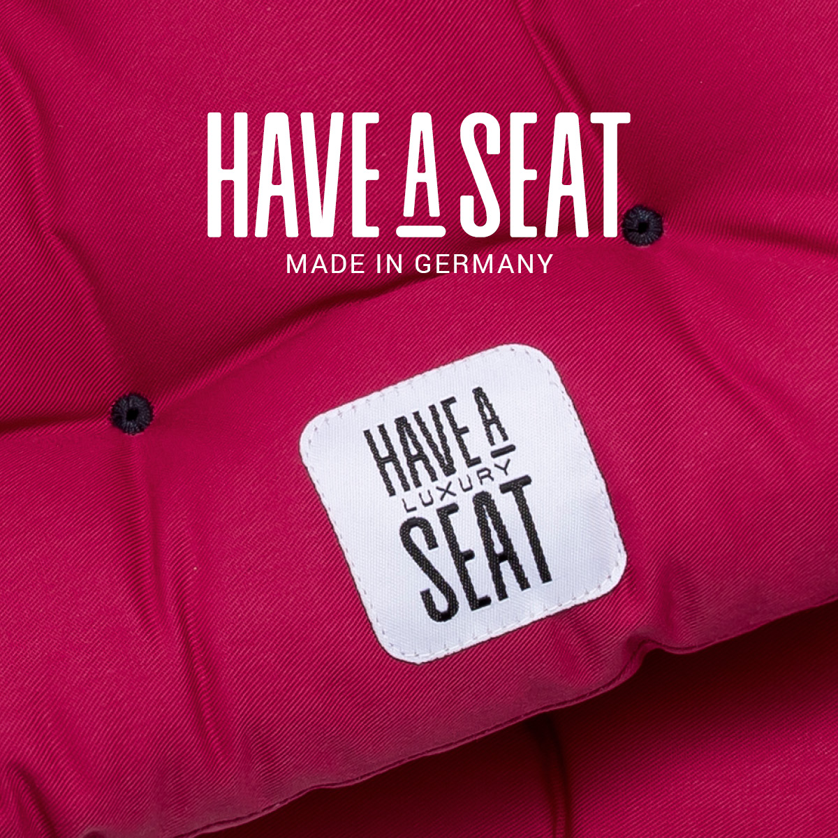 Stuhl Sitzkissen Hot-Pink aus hochwertigem, strapazierfähigem Baumwoll-Stoff | wetterfest | Indoor / Outdoor | Made in Germany | HAVE A SEAT Living