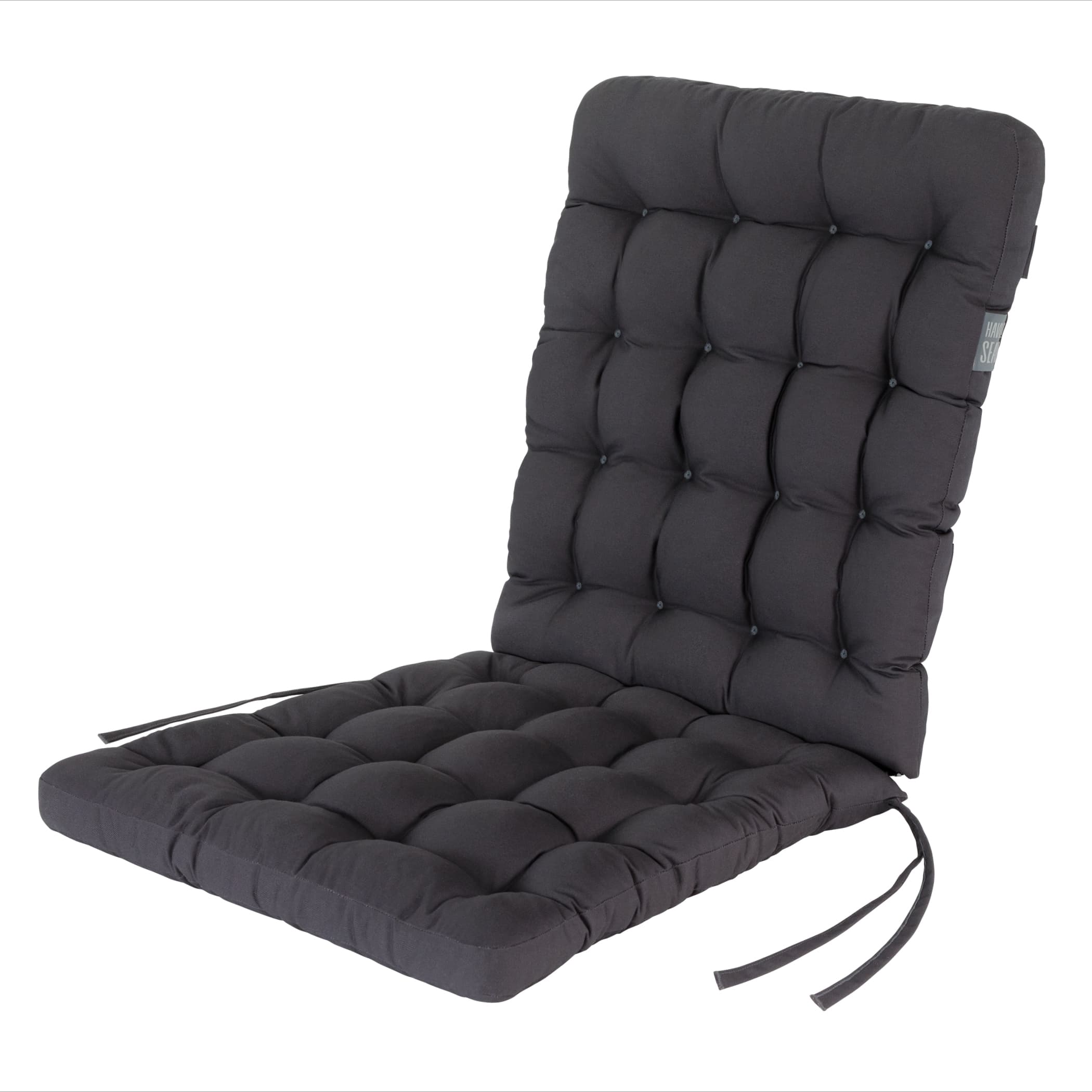 Gartenstuhlauflage Niedriglehner | Grau / Anthrazit | HAVE A SEAT Living Premium Auflage für Niedriglehner - HAVE A SEAT Living | Serie: Luxury  in Grau / Anthrazit, 100x48 cm -Produktansicht
